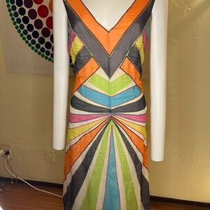 MaxAzria Collection Silk Chiffon Sleeveless Starburst Dress size 4